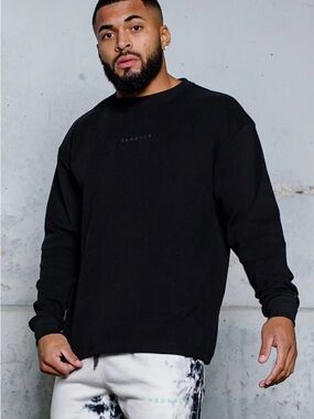 Mens YoungLA 450 Cloud Soft Foam Long Sleeve Tee T-Shirt - Black Size Large